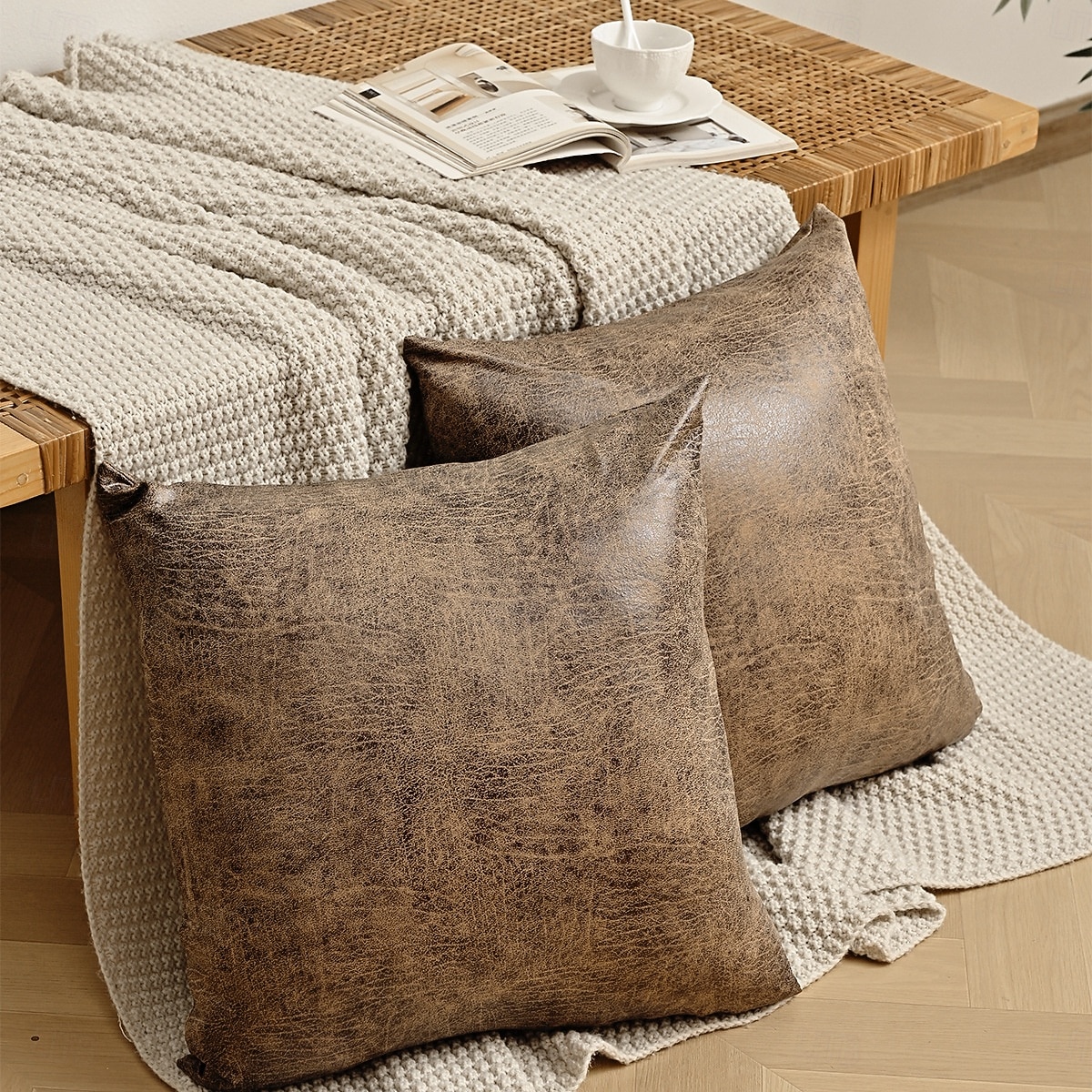 Stretchable Waterproof Matte PU Pillow Cover Soft Cushion Case Durable Decorative Throw Pillow for Sofa Bed Office Living Room Home Furniture Accessory 2026 - $9.99 –P1