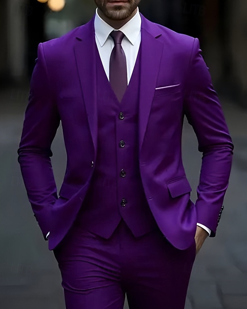 Ανδρικά Σακάκι+Γιλέκο+Παντελόνι Μπλέιζερ Στολές Επιχείρηση Κοκτέιλ Πάρτι Γαμήλιο Πάρτι 3 Κομμάτια Μοντέρνα Καθημερινό Άνοιξη Φθινόπωρο Πολυεστέρας Σκέτο Τσέπη Κουμπιά Άνετο Σταυρωτό Χρωματιστή ζακέτα 2026 - $106.99 –P13