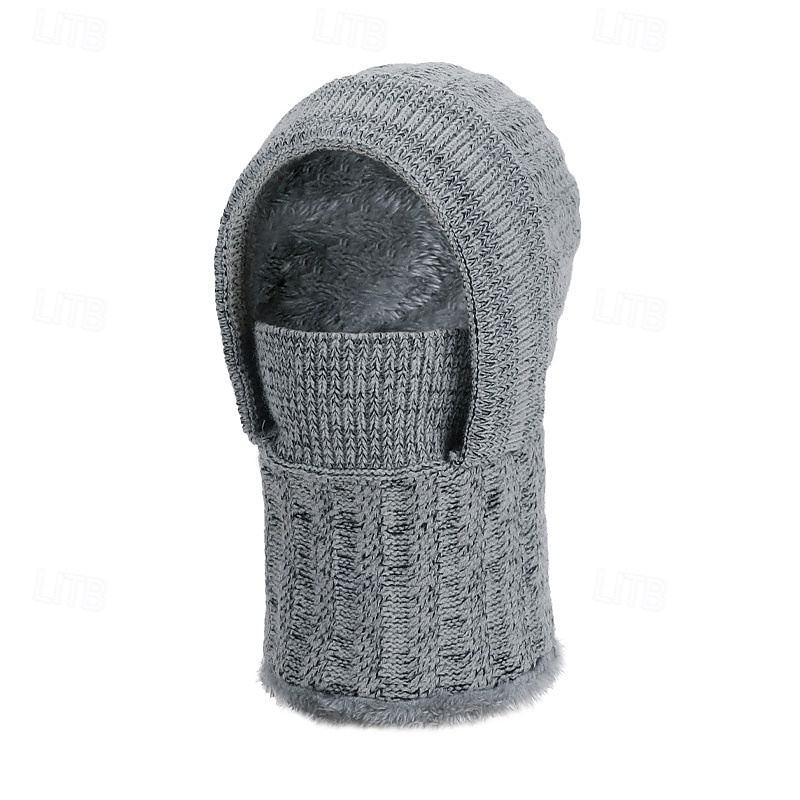 3-в-1 шапка-бини, утеплитель для шеи и лица, зимняя шапка-шарф, многофункциональная вязаная шапка для мужчин, для езды на велосипеде, теплая, с флисовой подкладкой, для защиты ушей, для холодной погоды 2026 - $17.99 –P9