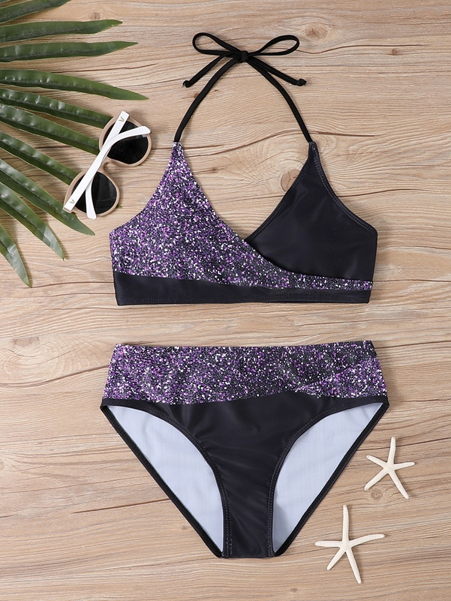 Kvinnors Tankini 2-delad baddräkt med fräck midjekontroll hög midja slank rygglös semester strandkläder halterneck ärmlös baddräkt 2026 - $19.99 –P12