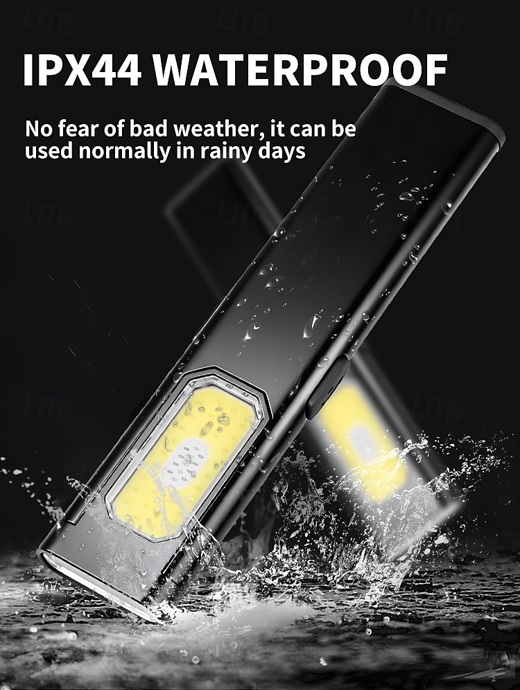 Rechargeable COB Work Light, Super Bright Magnetic LED Flashlight with Pocket Clip, USB-C, 5 Modes with Red & Blue Strobe - Slim Inspection Light for Car Repair, Camping, and Emergency 2025 - $17.99 –P11