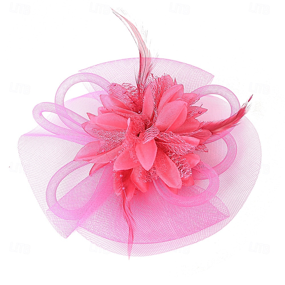 Coiffe Tulle Chapeau Fedora Mariage Fête du thé Course de Chevaux Cocktail Élégant ancien Avec Tulle Casque Couvre-chef de 2025 ? $14.99 –P6