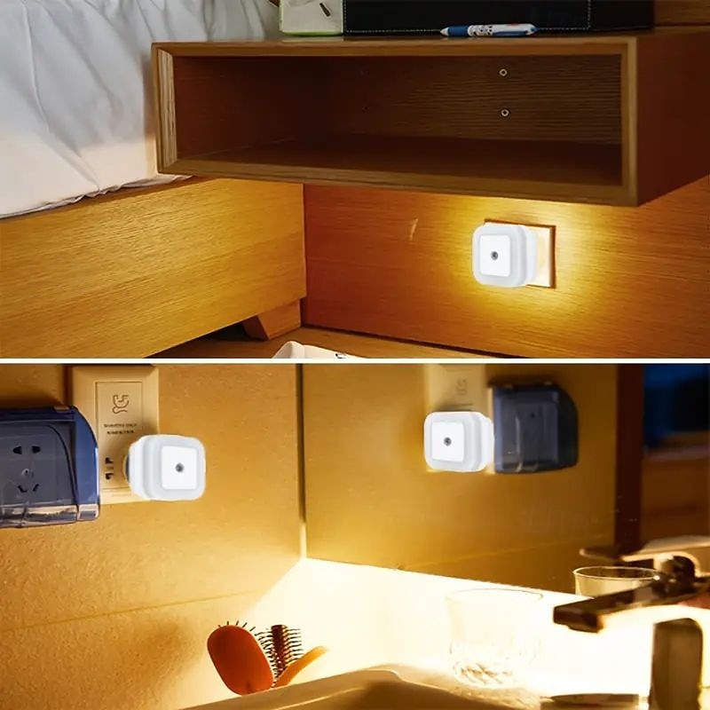 4 buc lumină de noapte inteligentă cu senzor automat de amurg până în zori, lumină de noapte LED pentru hol, dormitor, bucătărie și iluminarea scărilor, lumină caldă/albă 2026 - $14.49 –P8