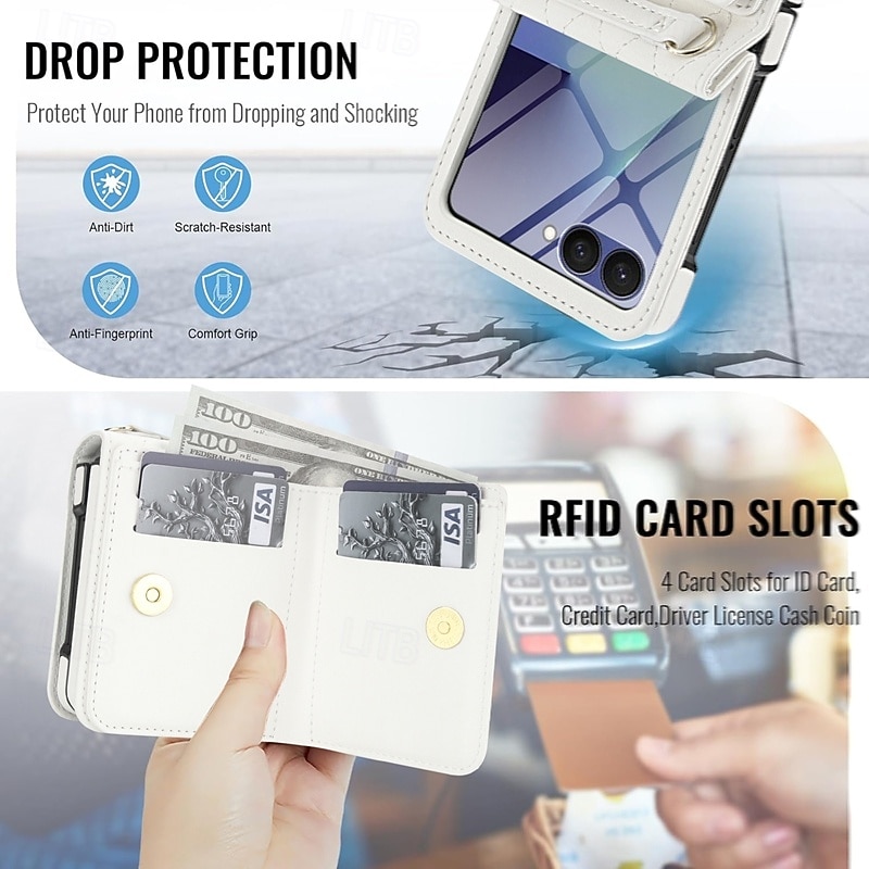 Phone Case For Samsung Galaxy Z Flip 7 Z Flip 6 Z Flip 5 Z Flip 4 Z Flip 3 Flip Cover with Screen Protector Ring Holder Shockproof Retro PU Leather 2026 - $32.99 –P7