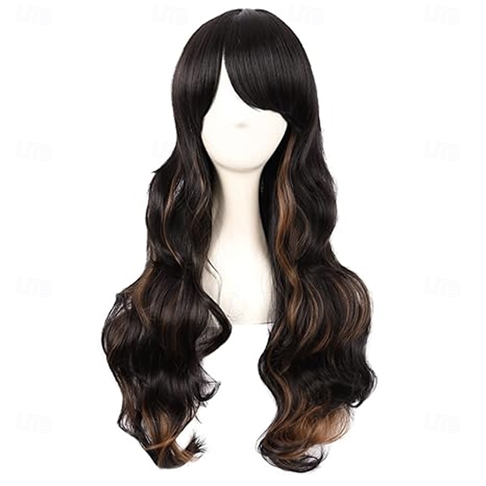Peruca de Carnaval 2026 Vermelho Preta Azul Encaracolado Longo Peruca sintética para festivais Mardi Gras Parada Cabelo para fantasia de cosplay para Feminino de 2026 por $21.99 –P6