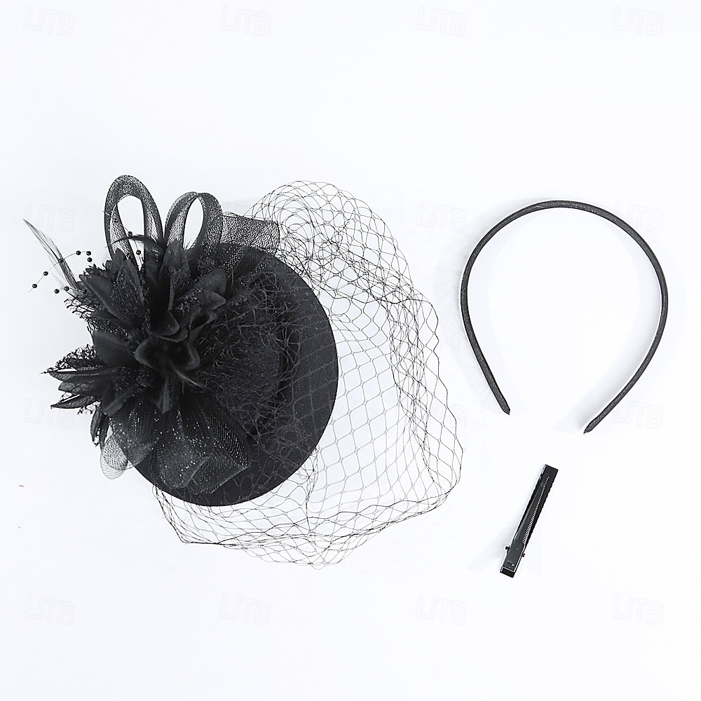 Čelenka Látka 30. léta Svatební Čajový dýchánek Dostih koktejl Elegantní Vinobraní S Peří Tyl Přílba Pokrývky Hlavy 2025 - $14.99 –P4