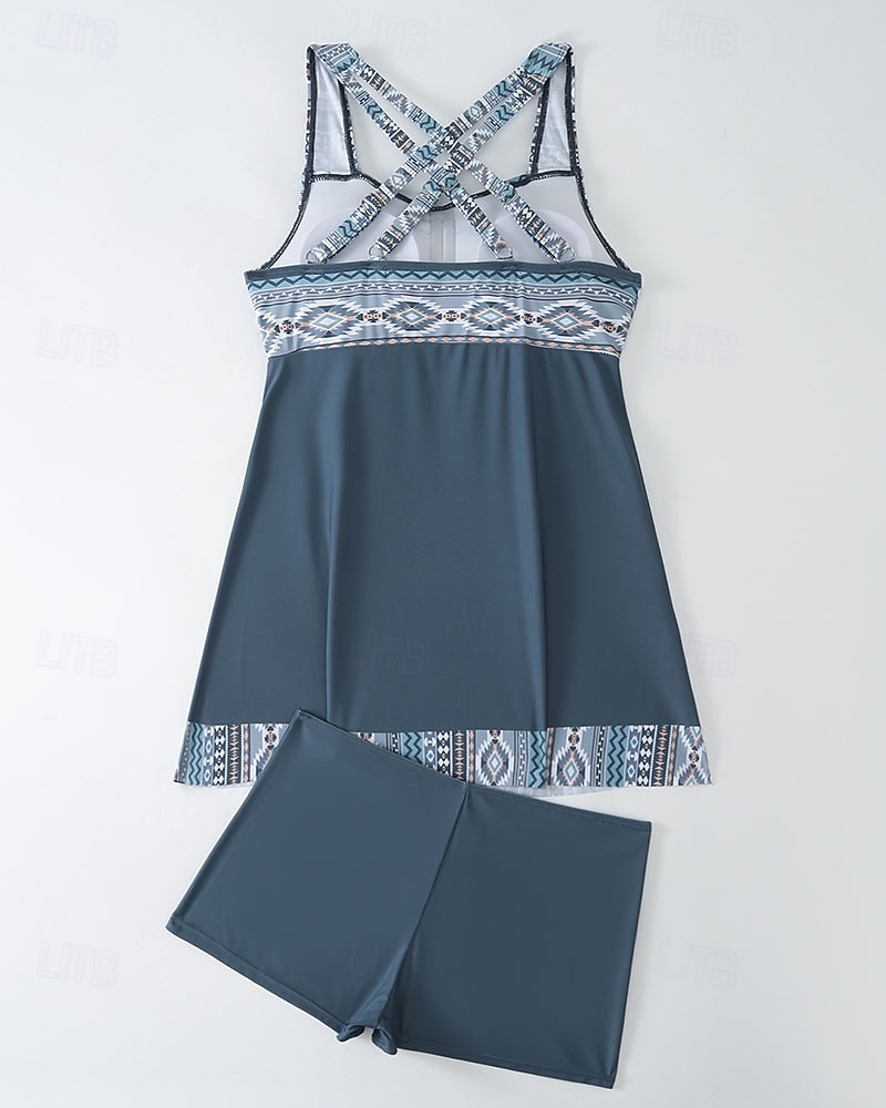 Femmes Maillots de Bain 2 pièces Shorts Maillot de bain Dos nu Vacances Tenues de plage Graphique Col rond Sans manches Maillots de bain de 2026 ? $12.49 –P3