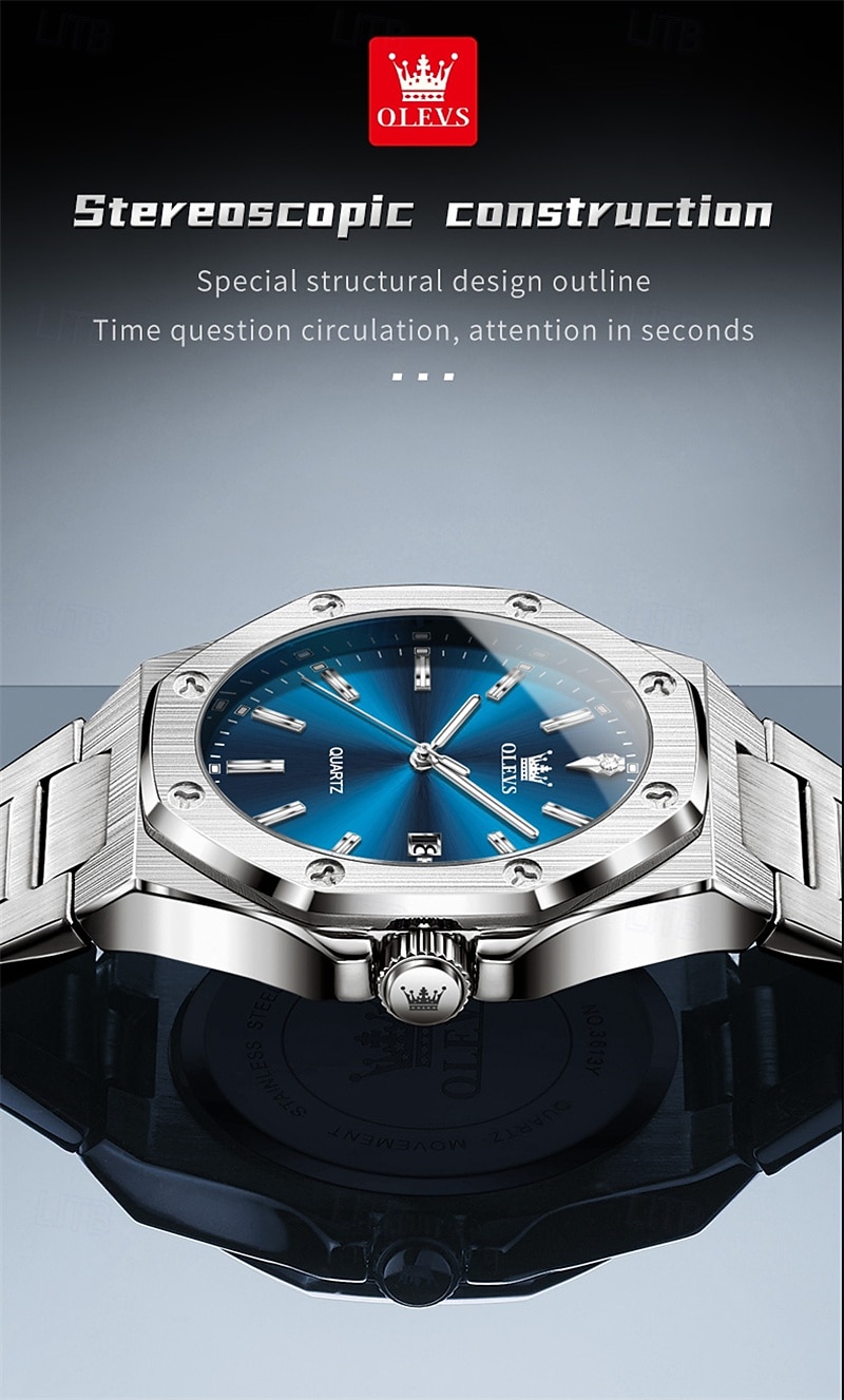 OLEVS Men Quartz Watch Business Luminous Calendar Waterproof Decoration Stainless Steel Watch 2026 - $37.99 –P4