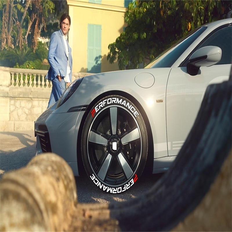 8 قطع/مجموعة ملصقات ديكور لإطارات السيارات ضبط السيارة ملصقات ثلاثية الأبعاد دائمة من مادة البولي فينيل كلوريد ملصقات حروف تسمية السيارات للأداء 2025 - $22.99 –P10