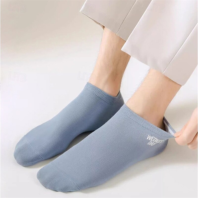 Муж. 7 пар Мульти пакеты Носки Носки для бега Повседневные носки Multi Color Цвет Буквы Отпуск Для занятий спортом Повседневные Классический Средней плотности Весна Осень Мода На каждый день 2026 - $5.49 –P6