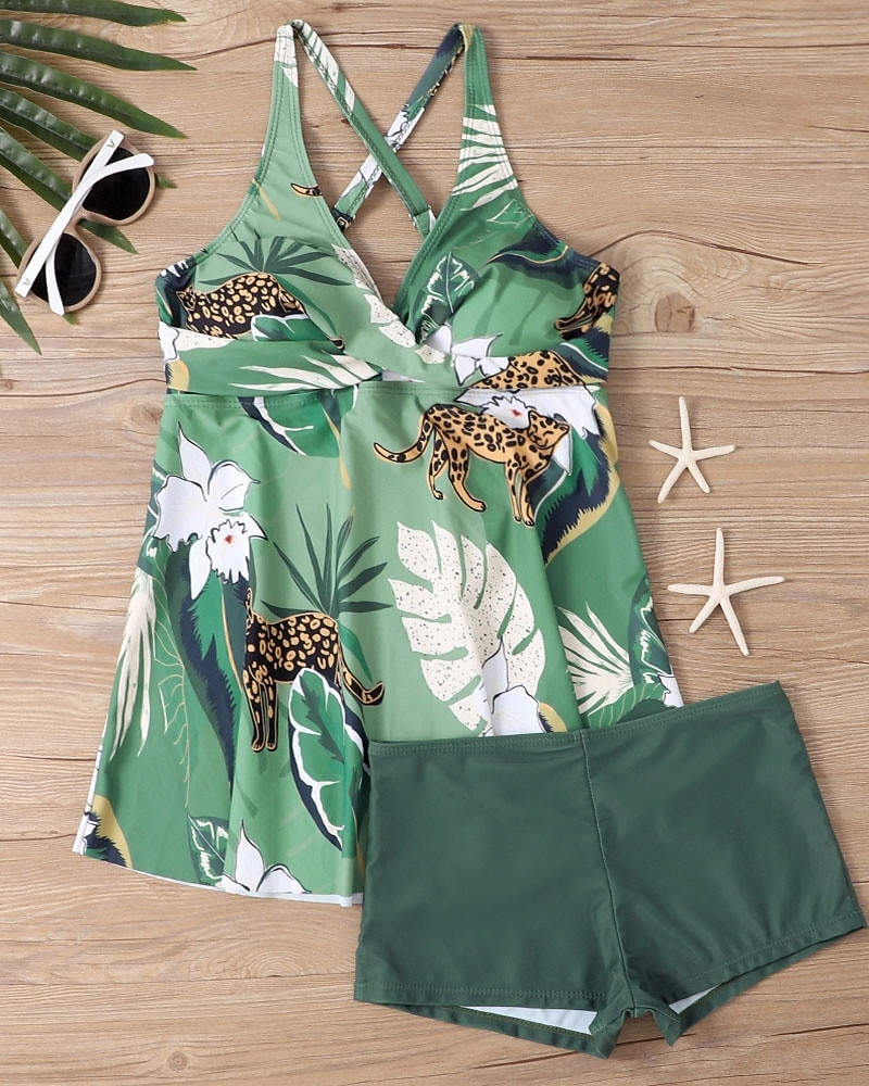 Per donna Costumi da bagno Due pezzi Shorts Costume da bagno Senza schiena Vacanza Abbigliamento da Spiaggia Floreale Grafico Scollo a V Senza Maniche Costumi da bagno del 2026 a $28.99 –P7