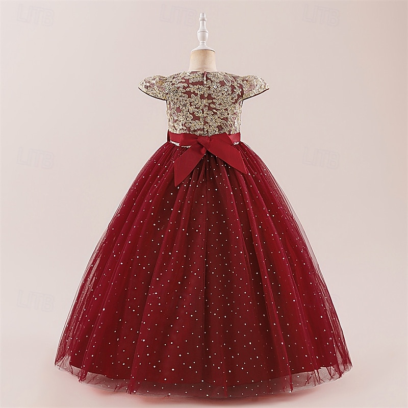Enfants Fille Robe Robe de Soirée Couleur Unie Sans manches Formel Performance Occasion Spéciale Noeud de cravate Mode Quotidien Princesse Polyester Maxi Robe de Soirée Robe évasée Robe en Tulle Ét de 2026 ? $45.99 –P21