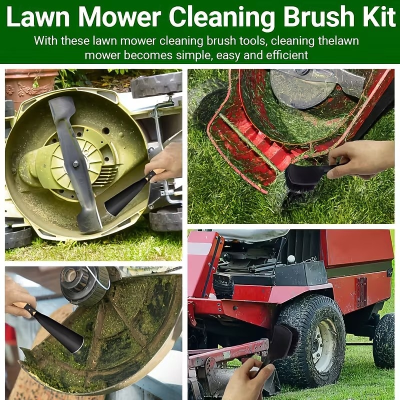 2 részes fűnyíró kasza tisztítókefe készlet - strapabíró fémszerkezet, ergonomikus fogantyú és tartós sörték a hatékony tisztításért, továbbfejlesztett kialakítás a fűnyíró karbantartásához 2026 - $15.99 –P7