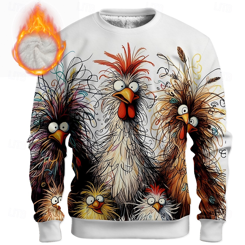 Ανδρικά Πετεινός Γκρινιάρης Φλις Πουλόβερ Καθημερινά Καθημερινό 3D Στρογγυλή Ψηλή Λαιμόκοψη Σπίτι Πάρτι Δώρο Streetwear Μπλε Απαλό Μπλε Λίμνης Μαύρο Λευκό Ρουμπίνι 3D εκτύπωση Φθινόπωρο Χειμώνας 2026 - $30.99 –P1