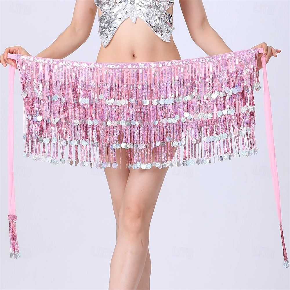 Gonna di Paillettes Samba Dancewear Gonna Sparkly con Frange Gonna Glitter da Danza del Ventre Scarf Hip per Carnevale Festival Festa Costume di Performance del 2026 a $31.99 –P6