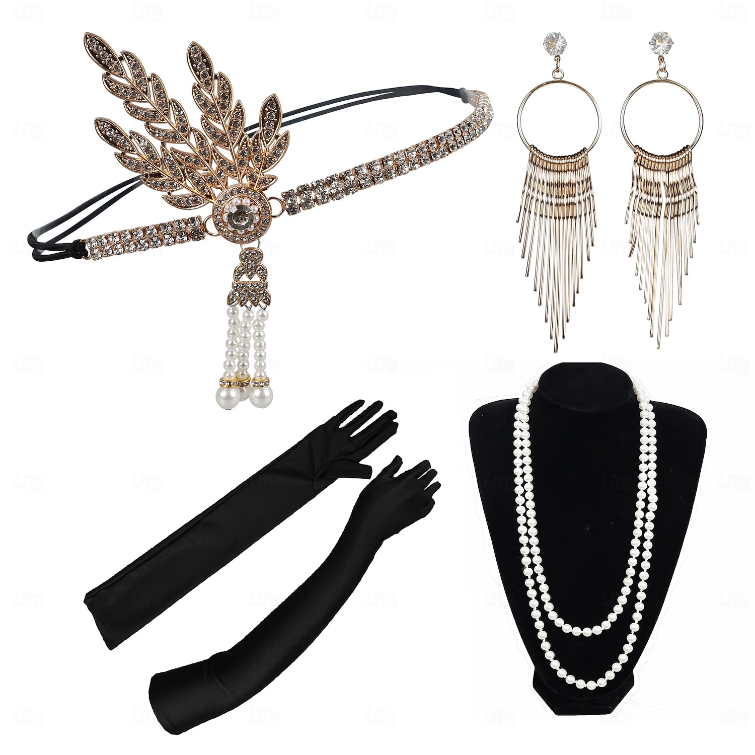 Conjunto Loucos anos 20 Anos 20 Retro Vintage Faixa De Cabelo Estilo Melindrosa Decoração de Cabelo Conjunto de acessórios O Grande Gatsby Menina melindrosa Pena Fantasia Mulheres Natal Carnaval de 2026 por $19.82 –P2