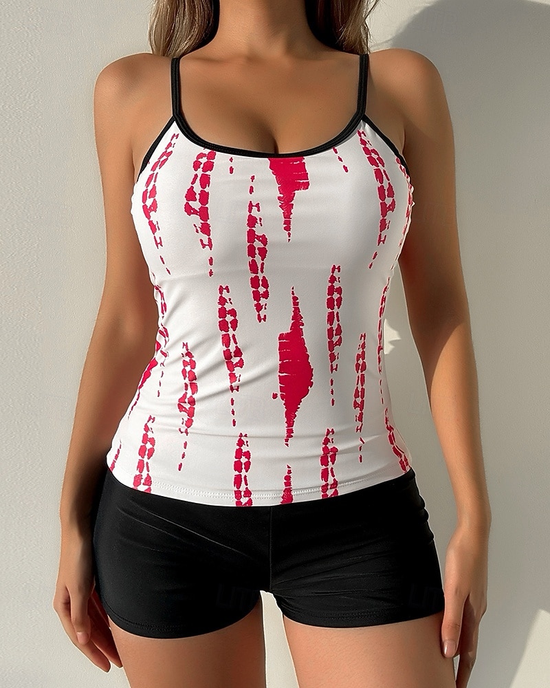 Women's Tankini Sets Bathing Suit Swimwear Swimwear Black White UV Protection Sleeveless - Surfing Beach Swimming Summer 2026 - $22.99 –P15