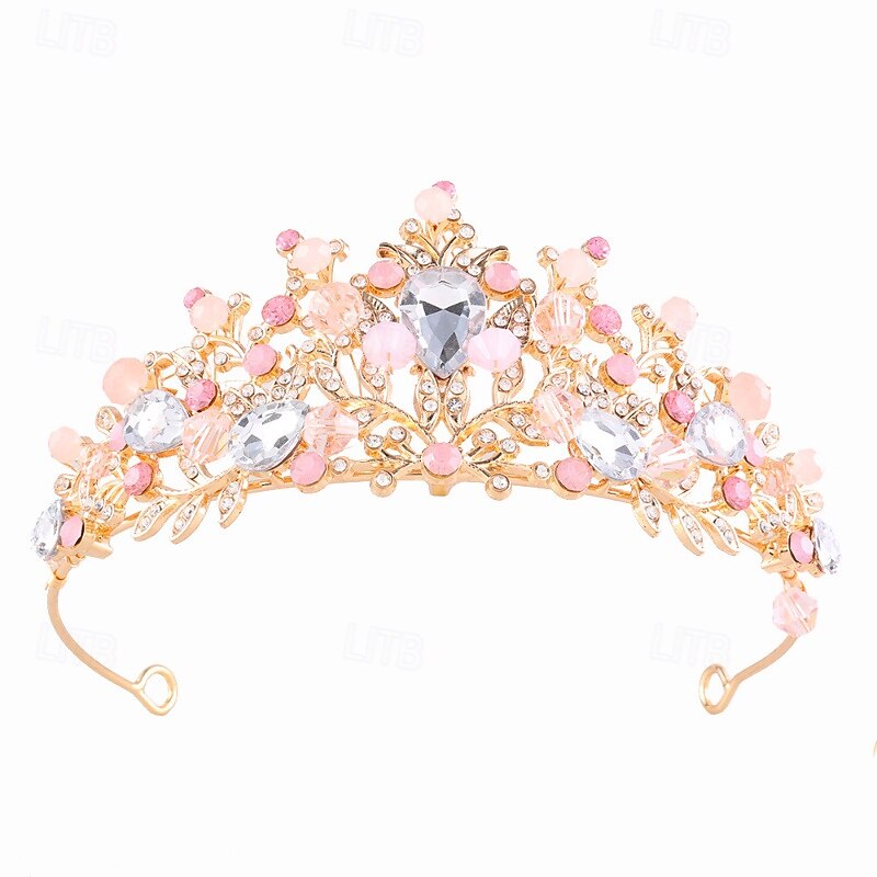 2026年 クラウンティアラ ヘッドドレス 合金 結婚式 誕生日 エレガント ヴィンテージ と ラインストーン パール かぶと 帽子  コレクション – $11.49 –P1
