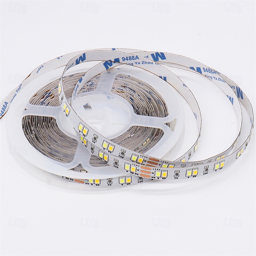 1set 3/5/10m Dual-color Temperature 8mm 24V 2835 LED Strip light 120LEDs/ Super Bright Flexible Tape LED Light 2025 - $20.99 –P5