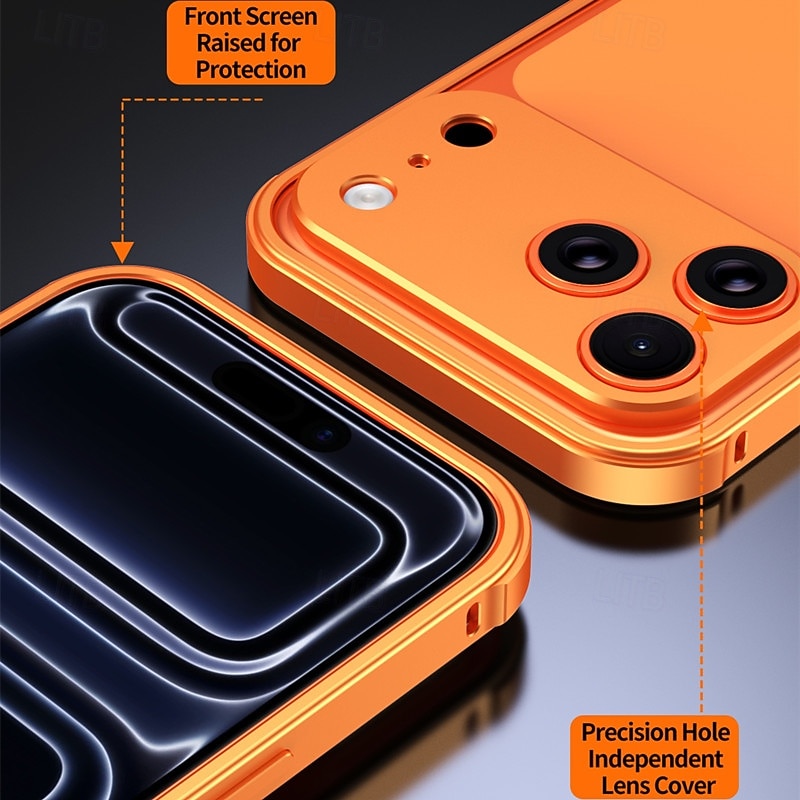 2026年 電話 ケース 用途 iPhone 17 Pro Max バンパーフレーム 超薄型 幾何学模様 メタル  コレクション – $19.99 –P4