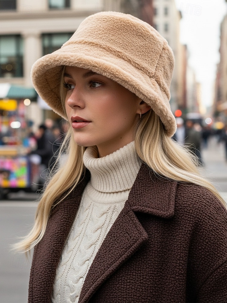 Cappello da pescatore natalizio da donna in pelliccia sintetica, morbido e accogliente, disponibile in più colori: regalo perfetto per le feste del 2026 a $11.99 –P3