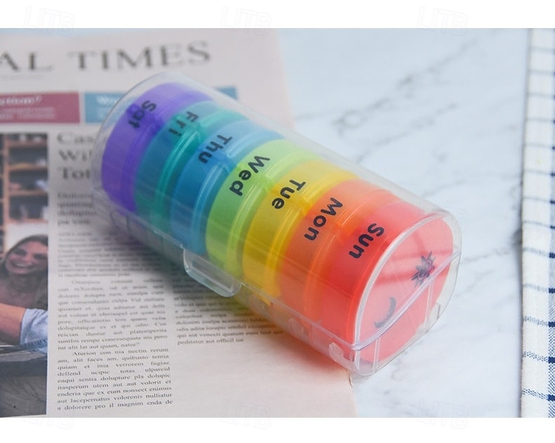 Organizador de comprimidos semanal para 2 doses diárias com estojo em couro PU, caixa organizadora de comprimidos para 7 dias, ideal para viagens - dispensador portátil de comprimidos AM/PM para de 2026 por $22.99 –P9