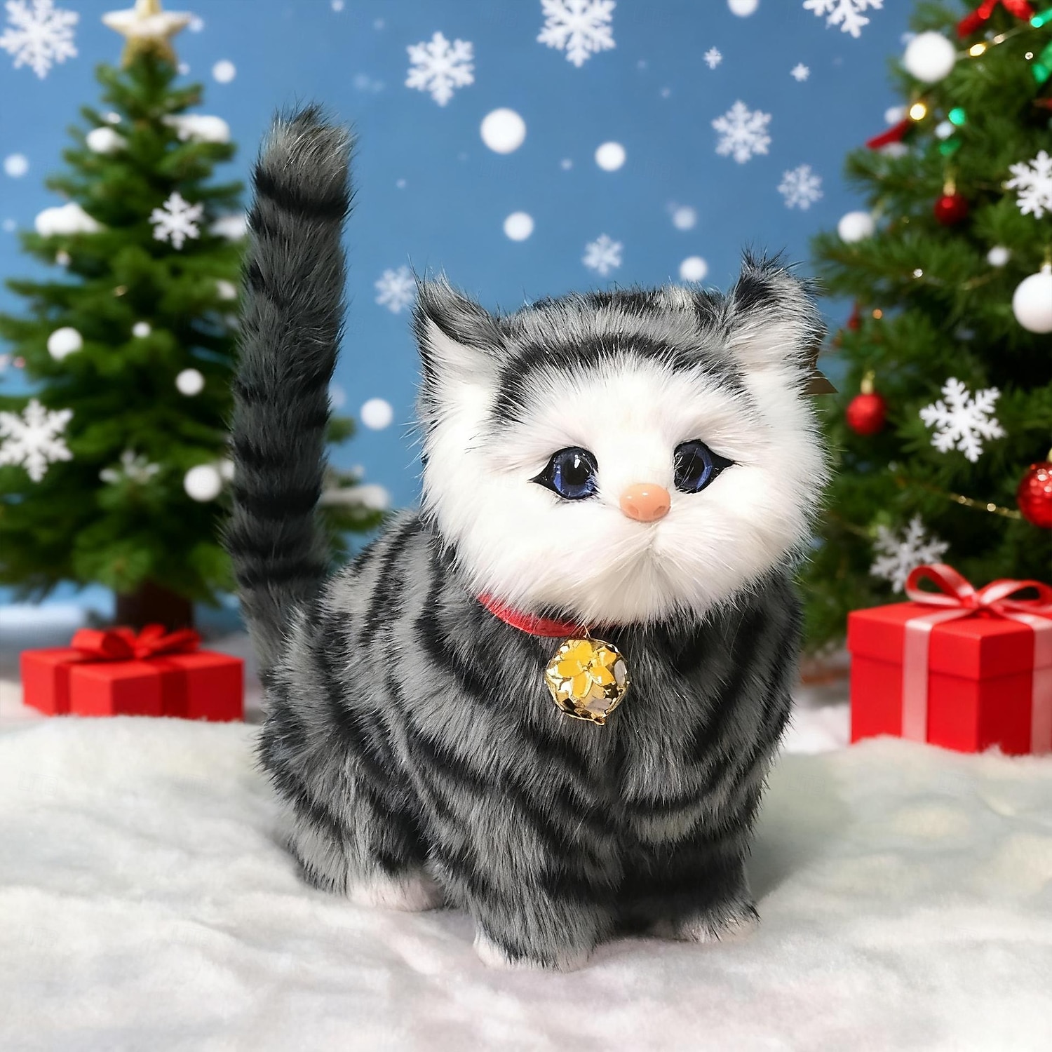 Ideal Christmas Gifts for Grandkids Girls Boys, Lovely Simulation Animal Doll Plush Cat Toy with Sound Kids Toy Decorations Stuffed Toys 2025 - $17.49 –P2