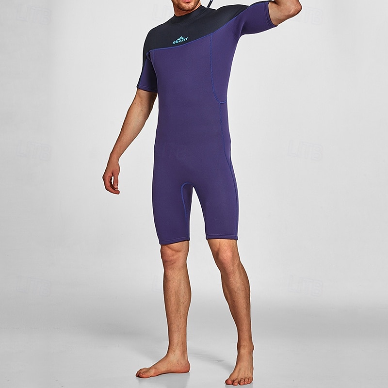 בגדי ריקוד גברים 3 מ"מ חליפת צלילה מניאופרן מגן פריחה לכל הגוף חליפת גלישה אחת חסימת צבעים בקרת בטן שרוולים קצרים חליפות צלילה גלישה שייט בקאנו שנרקול אביב 2026 - $78.99 –P6