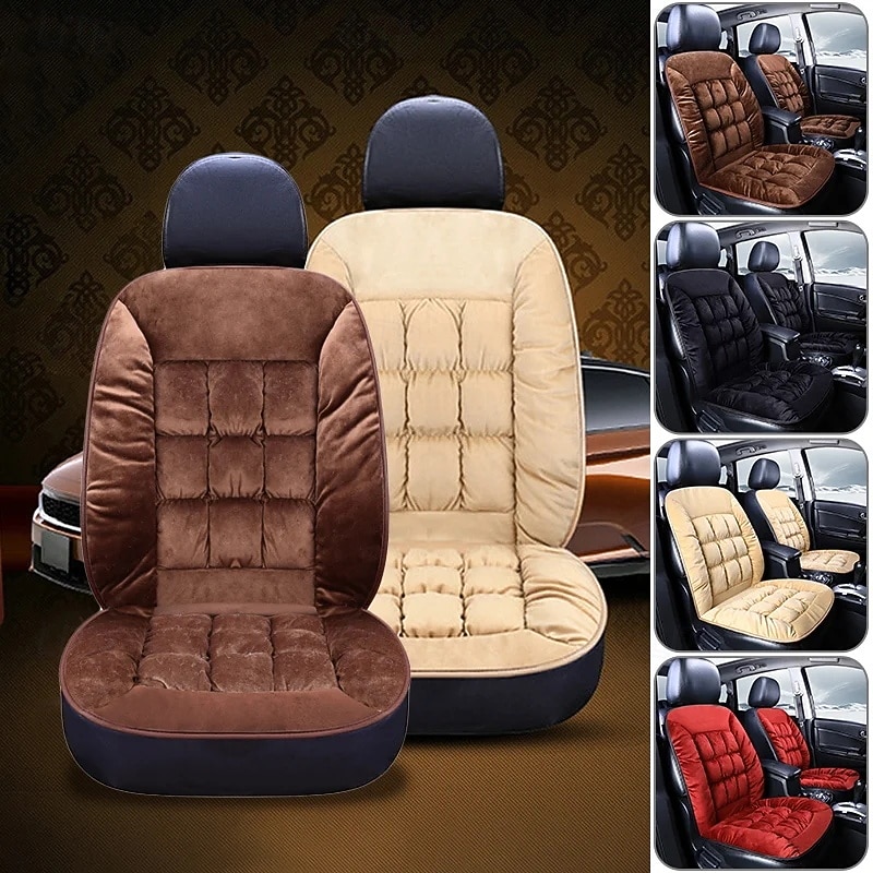 Funda de asiento de coche de invierno, acolchada, gruesa, afelpada, con diseño de cuadros, suave, cómoda y cálida. Cojín universal para el asiento delantero. 2026 - $36.99 –P2