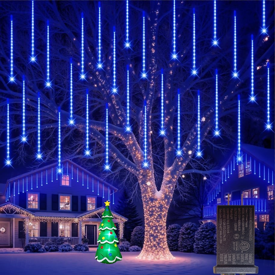 2-in-1 meteoriparven valosarja 30 cm * 16 putkea 384 led-helmeä sisä- ja ulkotiloihin sisäpihalle, puutarhaan, parvekkeelle, kuistille, räystäille, hääjuhla-tunnelmaan, koriste-valosarja matalajännitteiseen turvalliseen pistorasiaan 2026 - $30.99 –P8