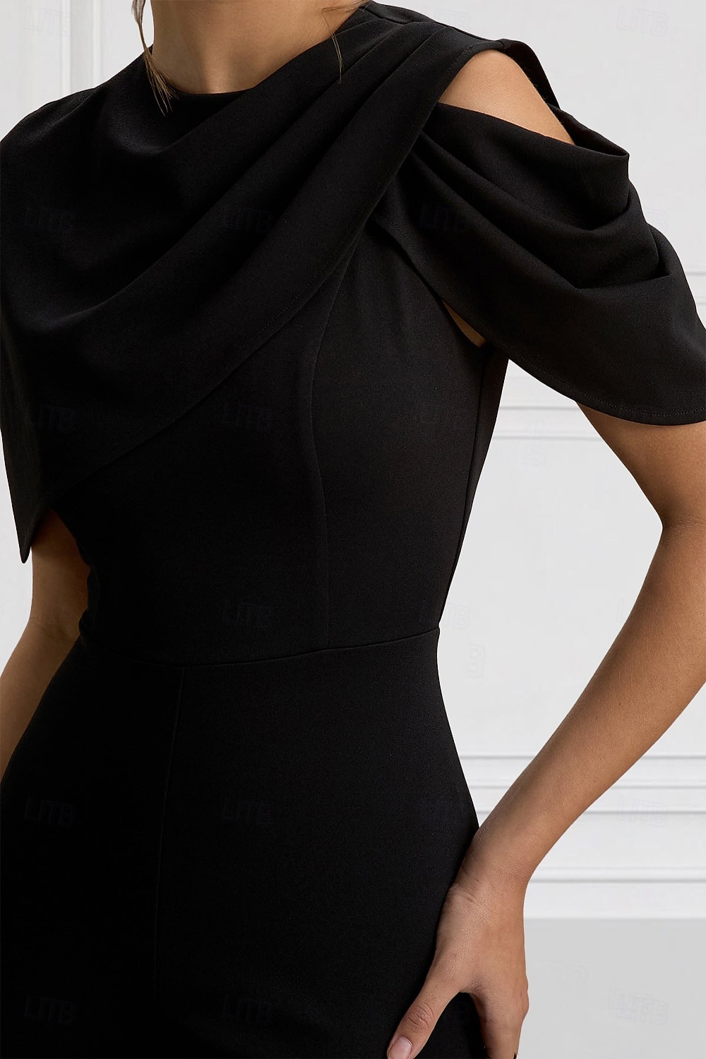 Overalls Bodenlang Brautmutterkleid Kurzarm Rundhalsausschnitt Elegant Einfach Formell Hochzeitsgast Familientreffen Stretchstoff mit Einfarbig 2026 - $153.99 –P6