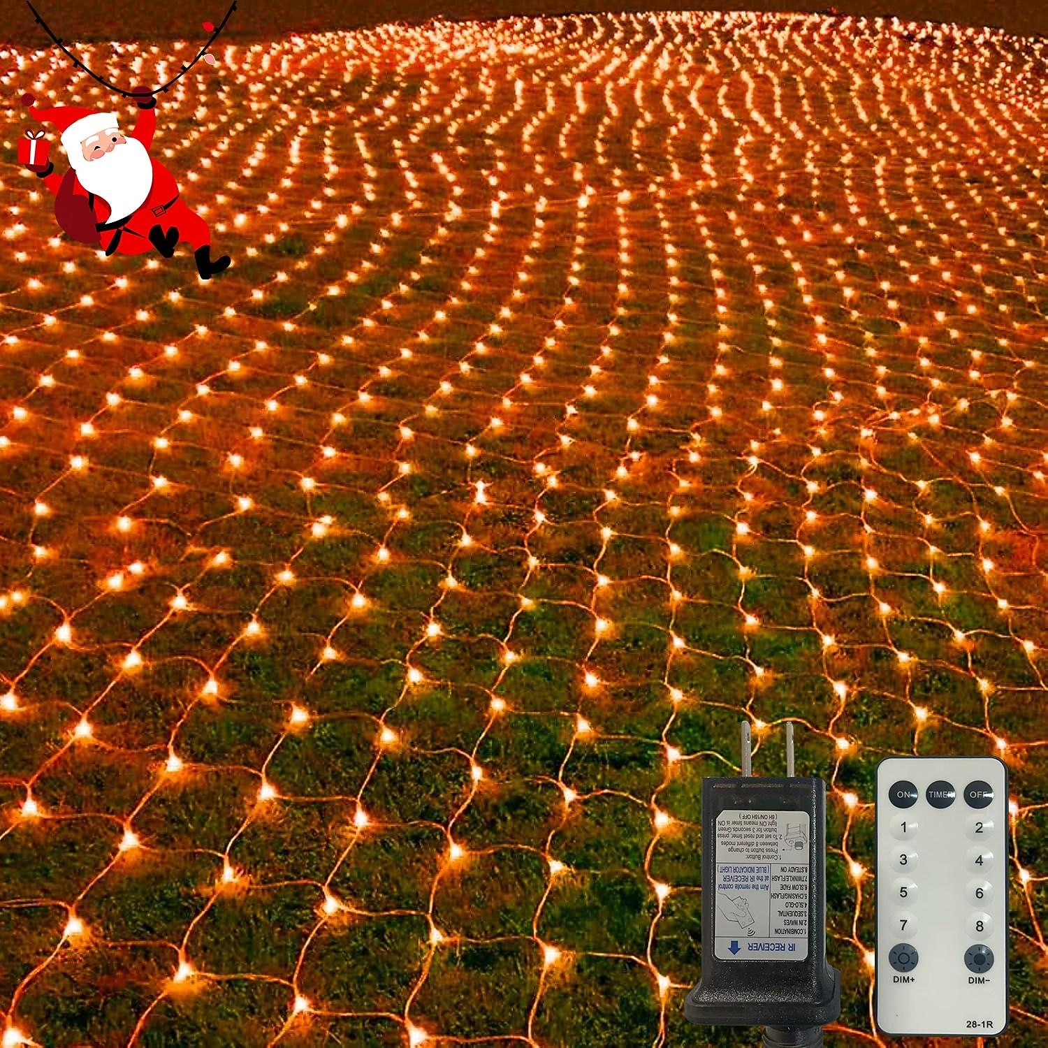 Christmas Net Lights Connectable Waterproof String Light 8 Function Timer Remote Control Wedding Festival Party Atmosphere Decorative Lights Low Voltage Safe Plug in 2025 - $20.99 –P11