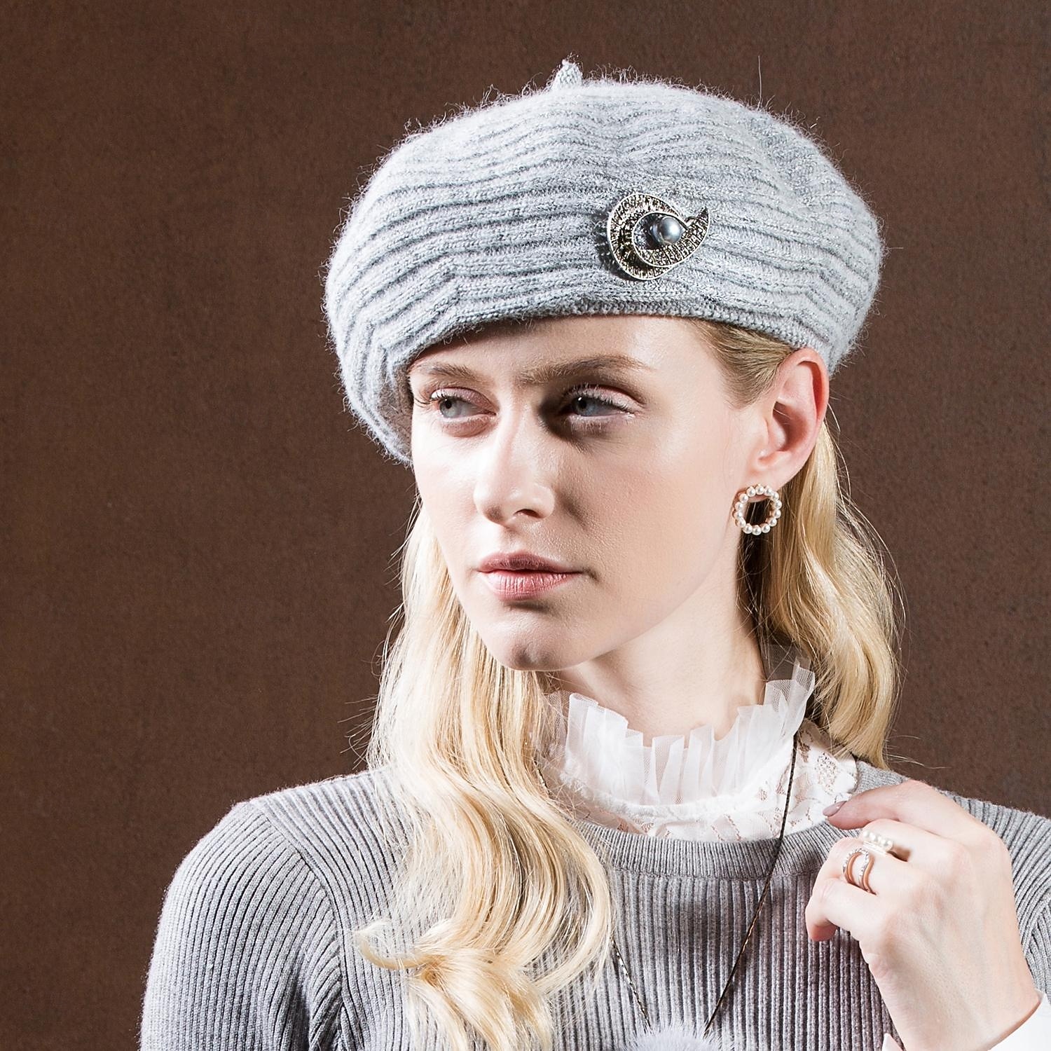 Hats synthetic fibre Beret Hat Floppy Hat Casual Holiday Classical Classic With Crystals Pure Color Headpiece Headwear 2026 - $28.99 –P3