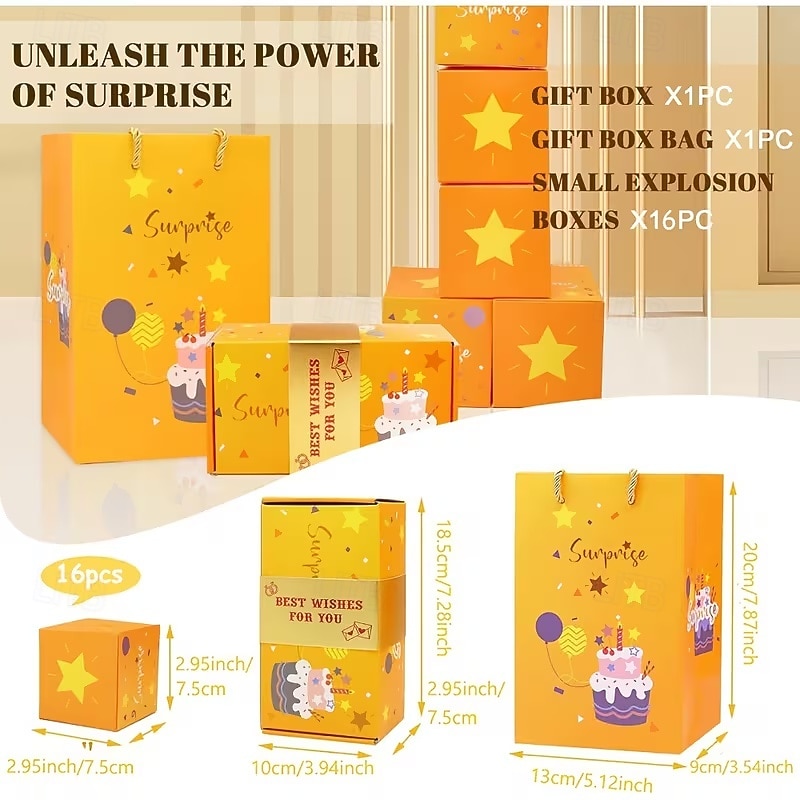 קופסת מתנה קופצת הפתעה קופצת קפיצה לימי הולדת, יום האהבה, חג המולד, חתונות, פסטיבלים, מזומן, פיצוץ, קופסת מעטפה אדומה יוקרתית, קופסת מתנה למסיבה 2026 - $10.99 –P22