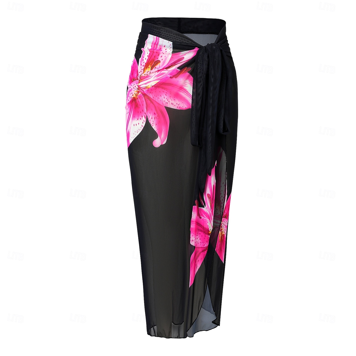 Damen Einteiler Badeanzug Schlankheits mit Rock Monokini Rock Netz Bauchkontrolle Hohe Taille Schlank Elegant Urlaub Floraler Rundhalsausschnitt Langarm Badeanzüge 2026 - $51.99 –P5