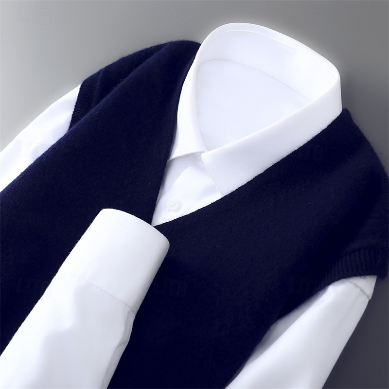 2026年 メンズ プレミアム ピュアウール カシミア カーディガン セーター Vネック クラシックニット ボタン 無地 ソフト 暖かい 通気性  コレクション – $102.99 –P6