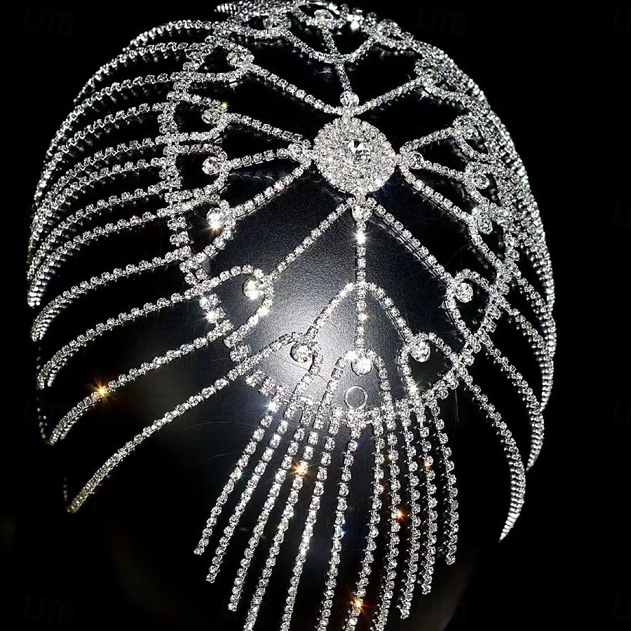 copricapo da donna in cristallo stile Gatsby anni '20 - cerchietto vintage in strass stile flapper con catene per feste e cocktail in stile anni '20 del 2026 a $24.99 –P2
