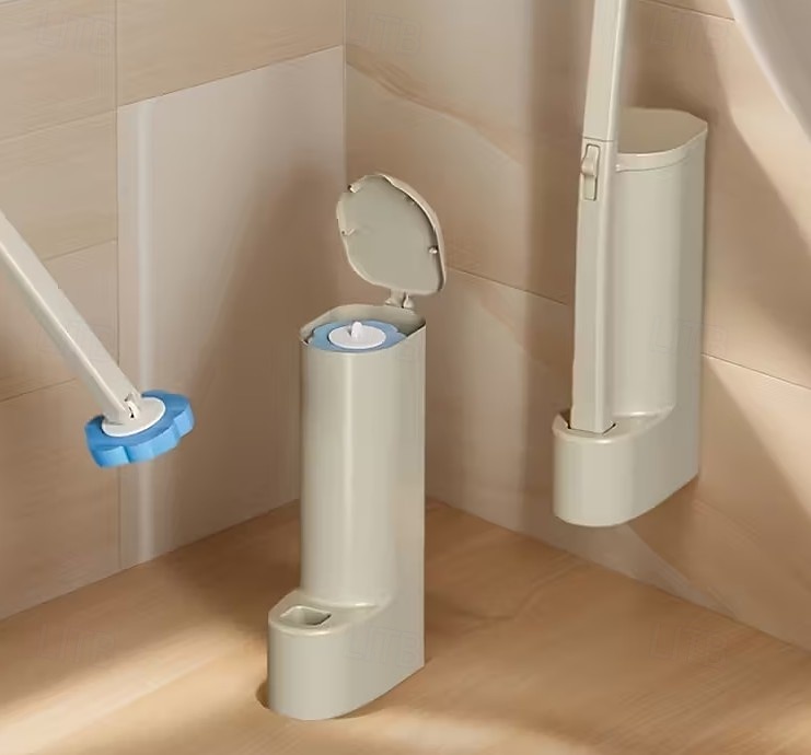 Conjunto de escova de vaso sanitário de parede com 37 peças e suporte, inclui 36 cabeças de escova de reposição multicoloridas, escovas descartáveis para limpeza de vaso sanitário e suporte de parede de 2026 por $24.99 –P8