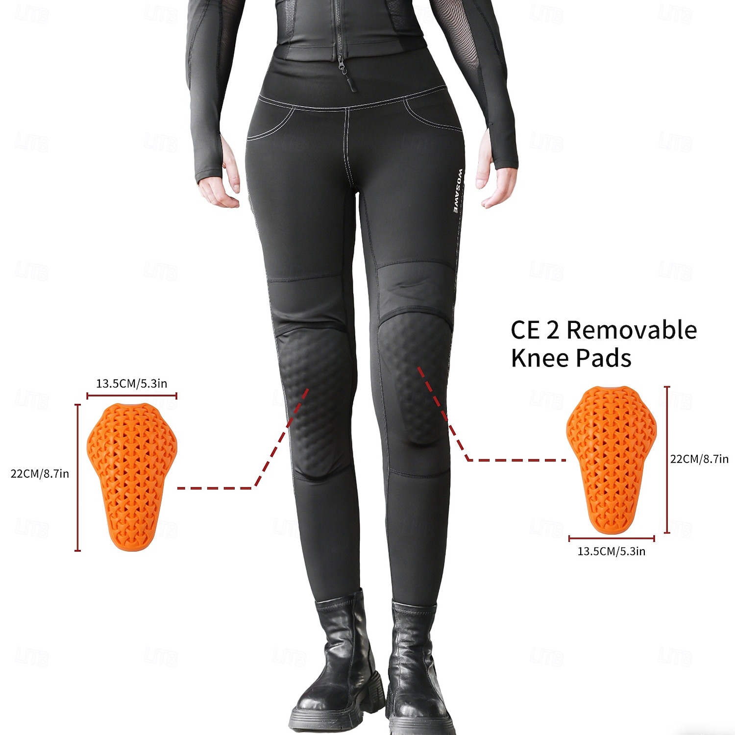 WOSAWE Spring/Summer Knight Pants Women's High Waist Hip Lifting Pants Motorcycle Yoga Sports Detachable CE Protective Riding Pants MD127/ME322 2026 - $70.99 –P18