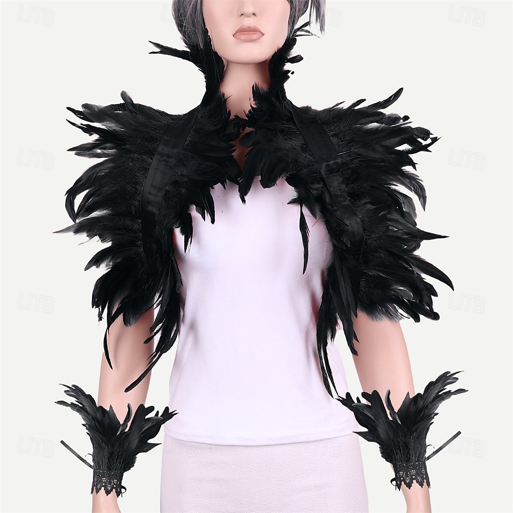 Karneval 2026 Rio Karneval Samba Tillbehör Röd och Svart Fjäderaxelvärmare  Manschettset Burlesque Dans Rave Outfit Brasil Festival Framträdande Kostym 2026 - $18.49 –P6