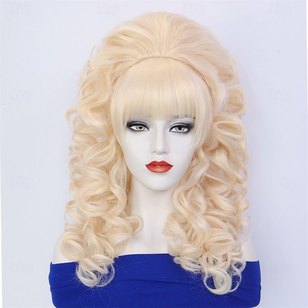 Retro-viktorianische Bienenkorbfrisur, blonde, lange, lockige Damenperücke, Bouffant-Rokoko-Perücke, Modeparty-Werwolf-Cosplay-Perücke mit Pony 2026 - $24.99 –P4