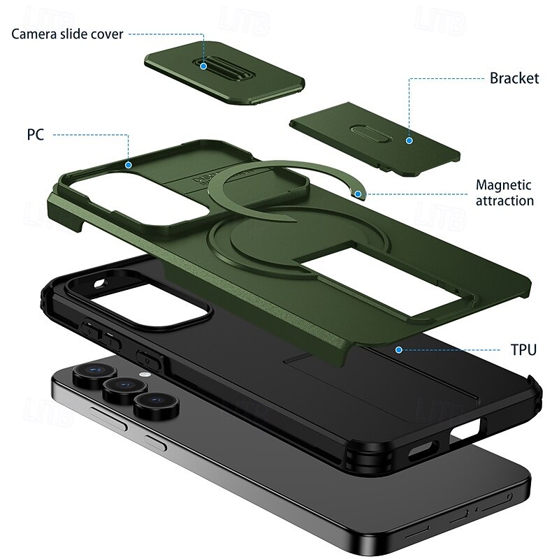 Phone Case For Samsung Galaxy S25 Ultra Plus S25 Edge S24 S23 S22 A36 A26 A16 A55 5G A35 5G Back Cover with Stand Holder Shockproof Armor PC PU Leather 2025 - $11.99 –P10