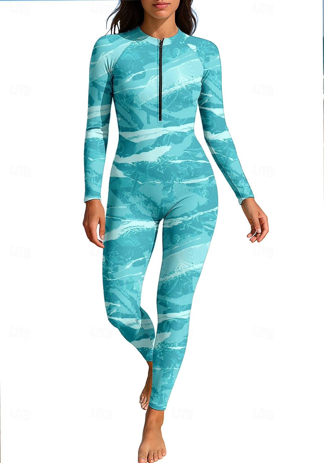 Pentru femei Bariere Iritatie Costume de baie pentru tot corpul Costum Scufundări din Piele Gradiant Fermoar Față Picior pe toată lungimea Spandex UPF50+ Uscare rapidă Înaltă Elasticitate Manșon Lung 2026 - $49.99 –P1