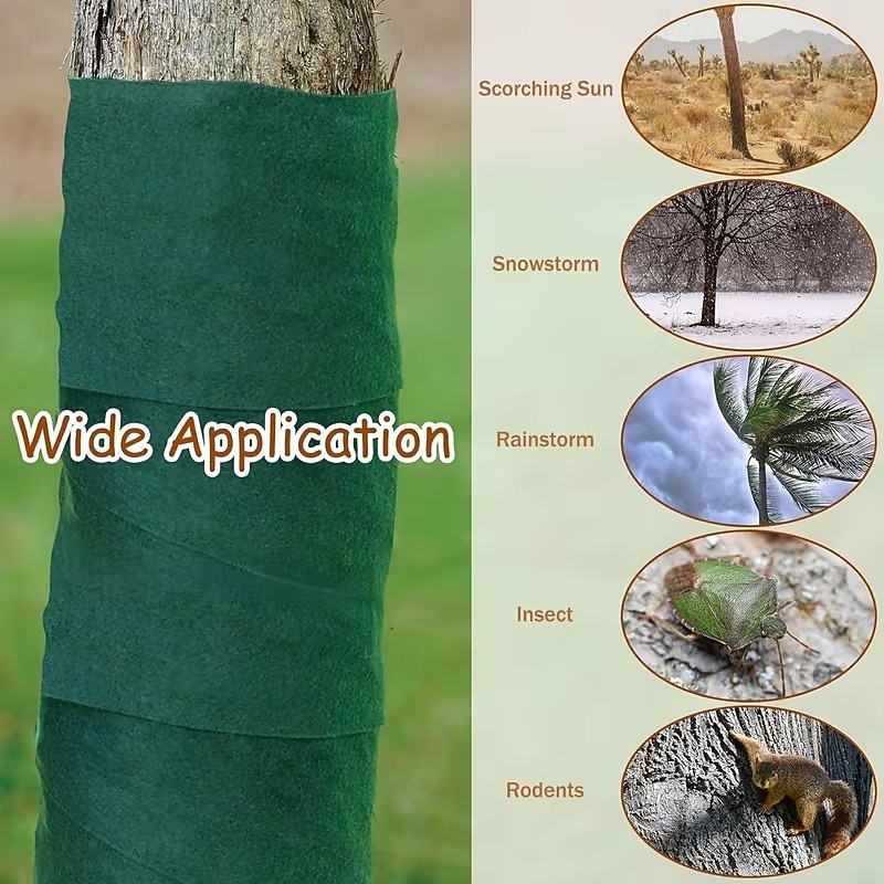 1/3 rolo de fita adesiva para proteção de árvores no inverno - isolamento resistente e protetor contra umidade, com barreira contra insetos, geada e vento - fácil de aplicar em árvores frutíferas, de 2026 por $9.99 –P6