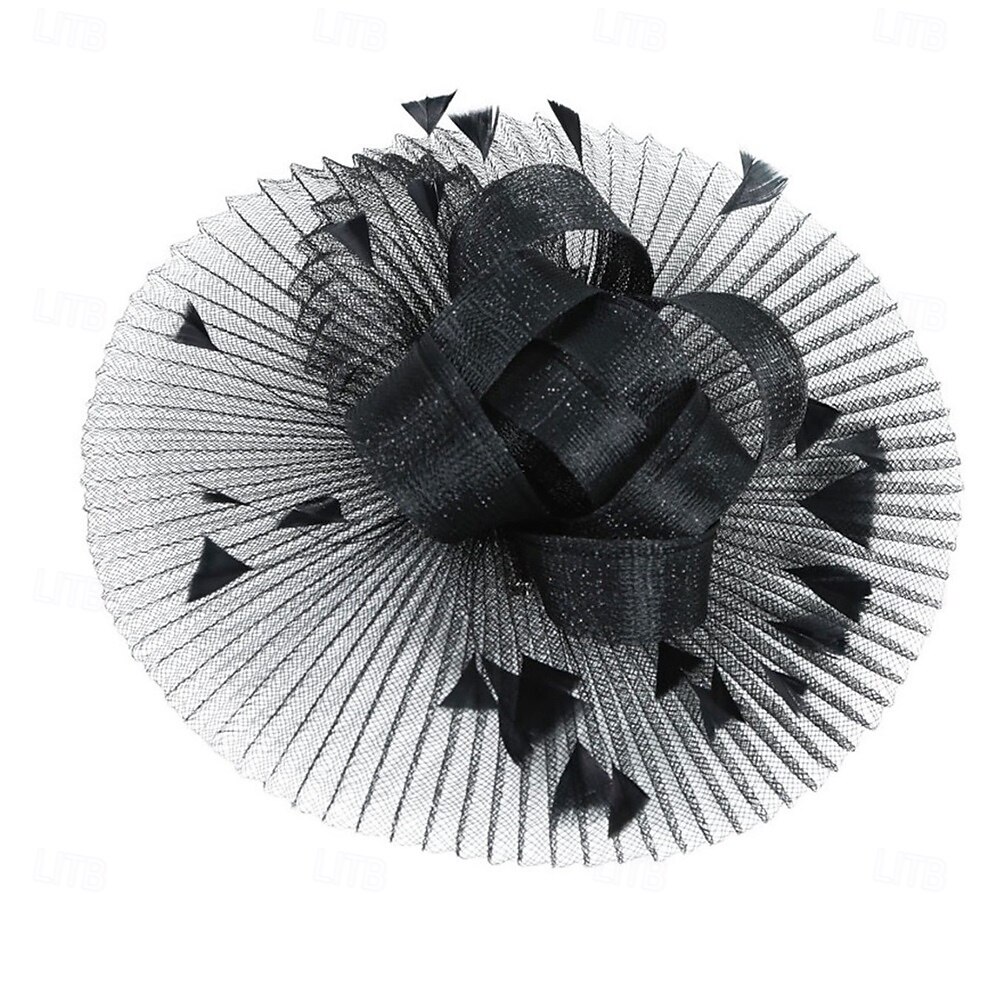 Huvudbonad Tyll Fjädrar Fedorahatt cocktail Bröllop Tebjudning Hästrace Elegant Vintage Med Fjäder Hårbonad Huvudbonader 2026 - $17.49 –P6