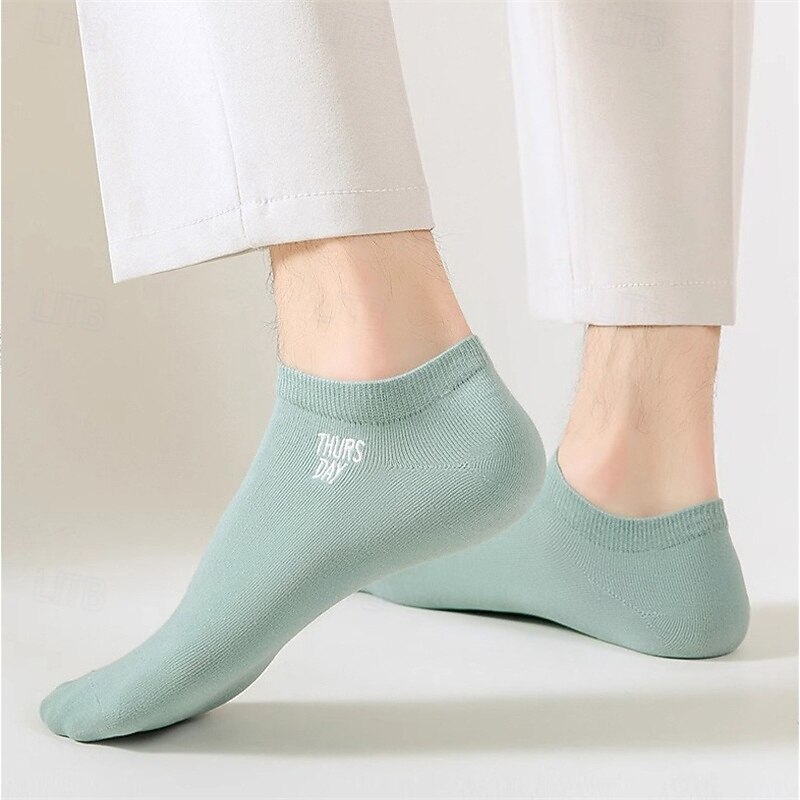 Муж. 7 пар Мульти пакеты Носки Носки для бега Повседневные носки Multi Color Цвет Буквы Отпуск Для занятий спортом Повседневные Классический Средней плотности Весна Осень Мода На каждый день 2026 - $5.49 –P10