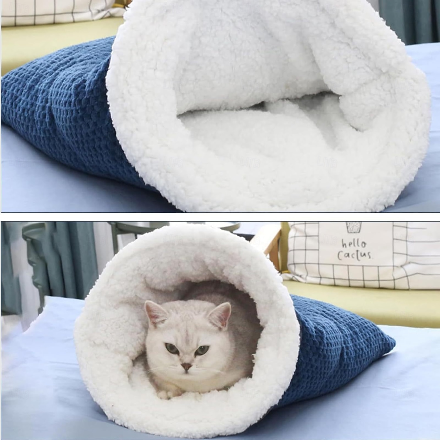 Cat Sleeping Bag Cat Sleeping Bag for Indoor Cats Cozy Winter Soft Plush Self Warm Kittens Indoor Sack 360Wrap Comfortable Pet Snuggle Sack for Cats 2026 - $27.99 –P8
