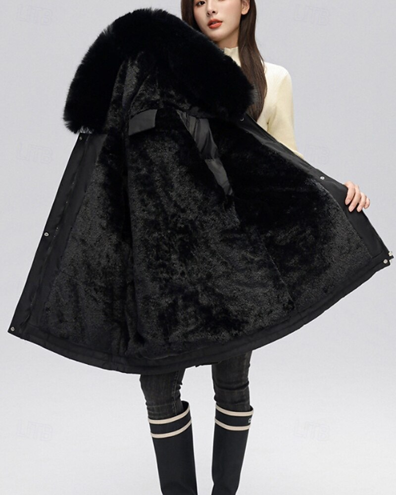 Per donna Giacca imbottita Giacca in Pile Cappotto in Pelliccia Sintetica Caldo Confortevole Cerniera Bottoni Collo in Pelliccia Casual Semplice Vacanza Streetwear Abbigliamento quotidiano Uscire del 2025 a $55.99 –P18