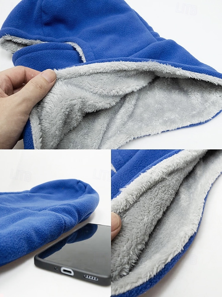 Férfi poliészter gyapjú símaszk és nyakmelegítő, szélálló, többszínű, ideális téli sportokhoz és szabadtéri tevékenységekhez 2025 - $18.99 –P5