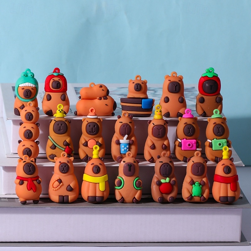 2025年 カピバラのアドベントカレンダー、24日間のカピバラのオーナメント、クリスマスカウントダウンギフト、靴下に入れるかわいいカピバラのフィギュア、アドベントカレンダー、漫画のカピバラ人形  コレクション – $25.99 –P3